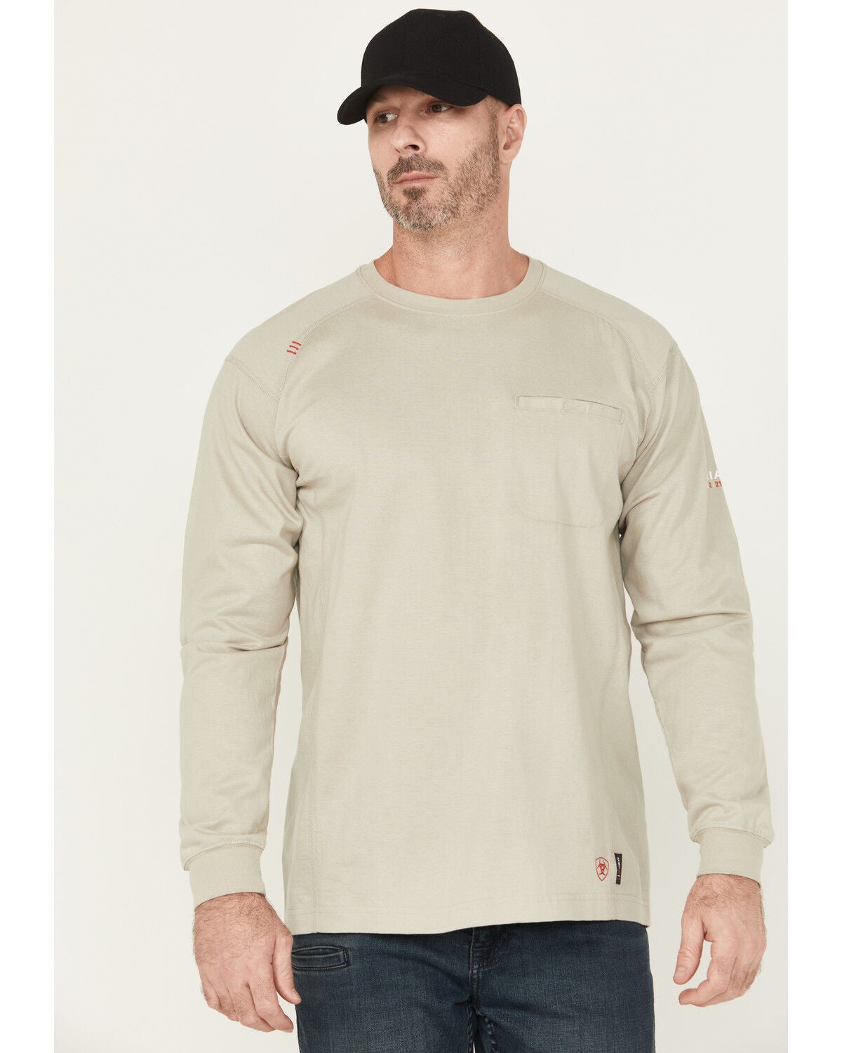 Image #2 - Ariat Men's FR Air USA Scream Long Sleeve Work T-Shirt, Grey, hi-res