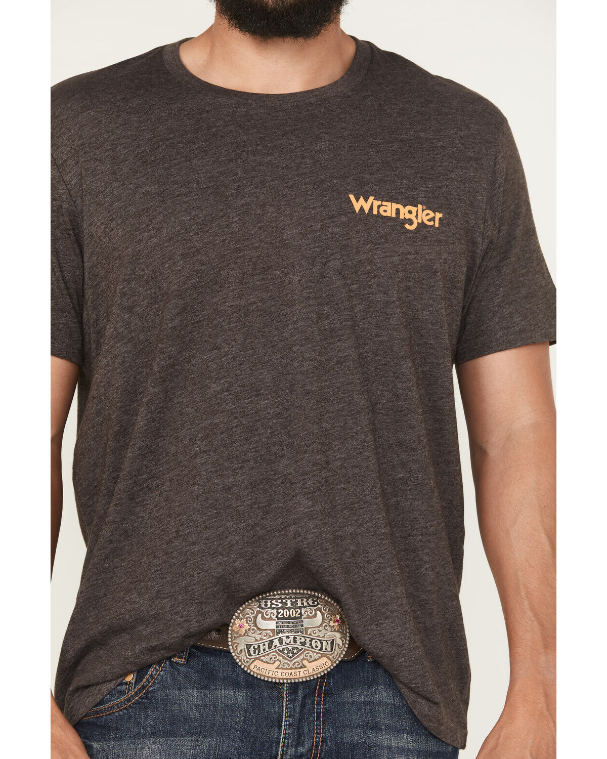 Image #3 - Wrangler Men's Cowboy Logo Short Sleeve Graphic T-Shirt, Dark Brown, hi-res