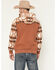 Image #4 - RANK 45® Men's Dusted Southwestern Print Color Block Hooded Sweatshirt, Cognac, hi-res