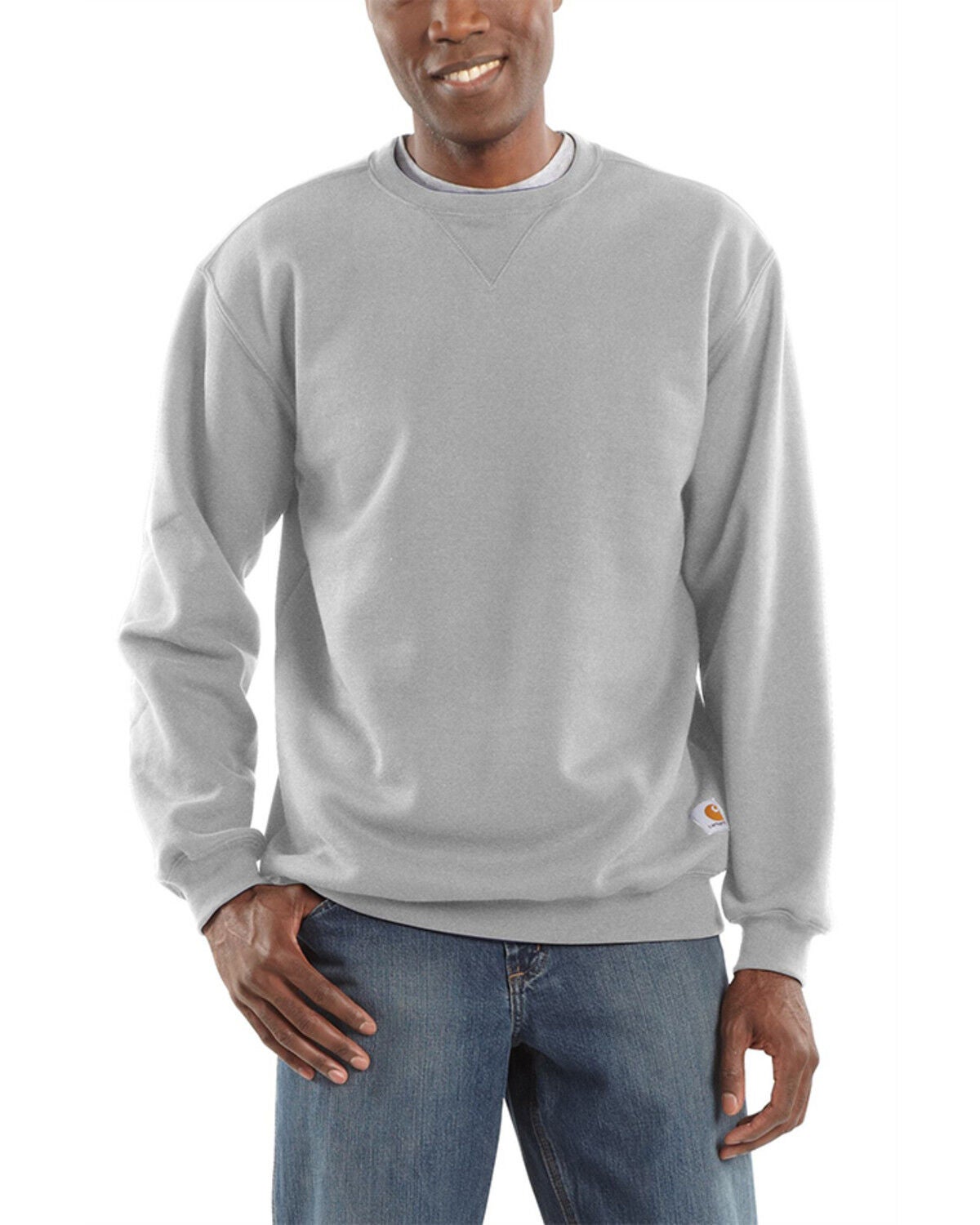 Image #1 - Carhartt Men's Marquette Crewneck Sweatshirt, Heather Grey, hi-res