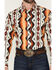 Image #3 - Wrangler Men's Checotah Southwestern Print Long Sleeve Snap Western Shirt, Orange, hi-res