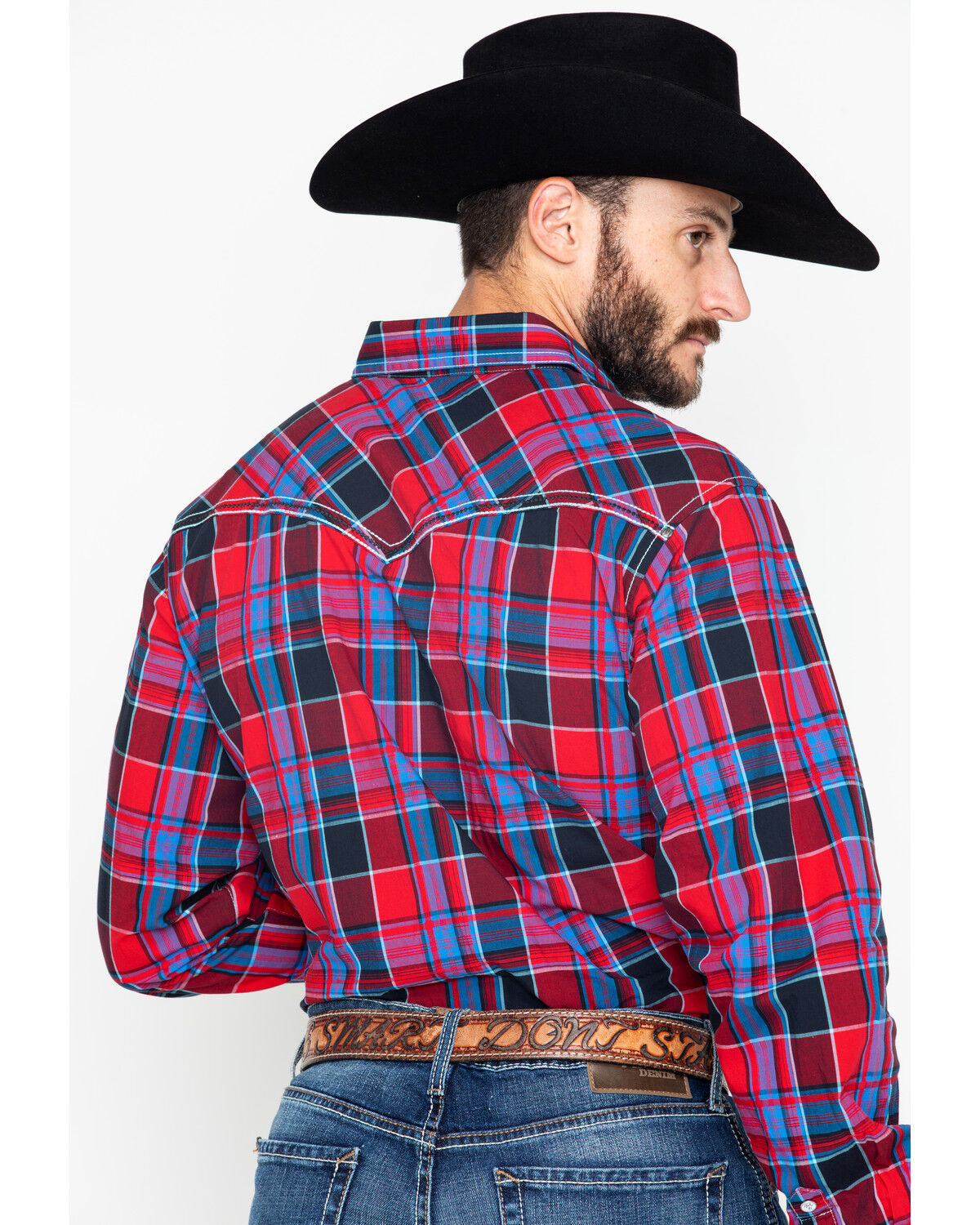 Image #2 - Rock 47 by Wrangler Men's Classic Large Plaid Print Long Sleeve Snap Western Shirt, , hi-res