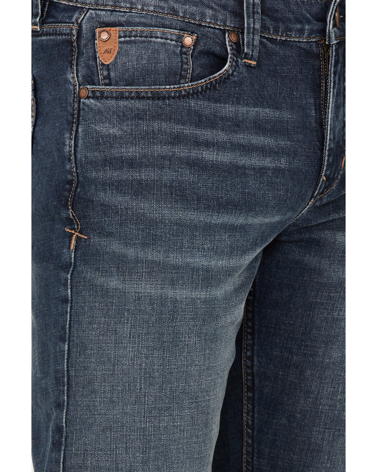 Image #2 - Moonshine Spirit Men's Corral Dust Medium Dark Wash Stretch Slim Straight Jeans, Dark Medium Wash, hi-res