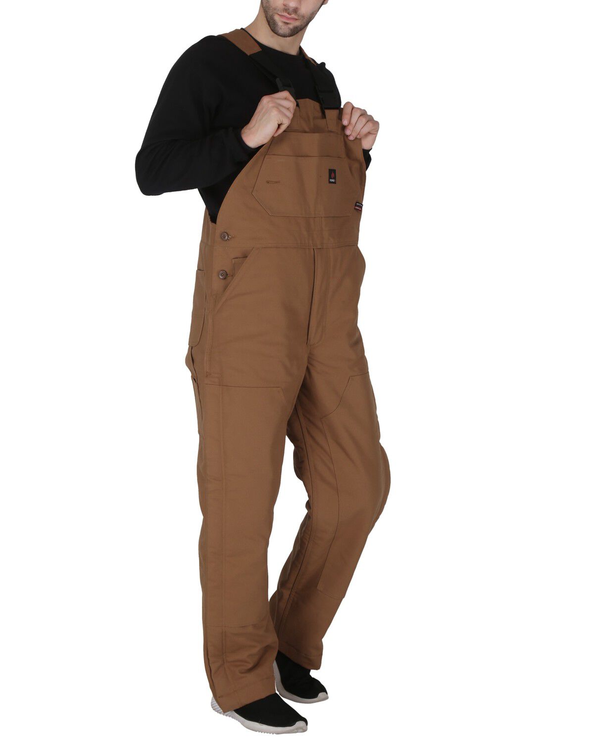 Forge Workwear Men's FR Insulated Bib Overalls, Brown, hi-res