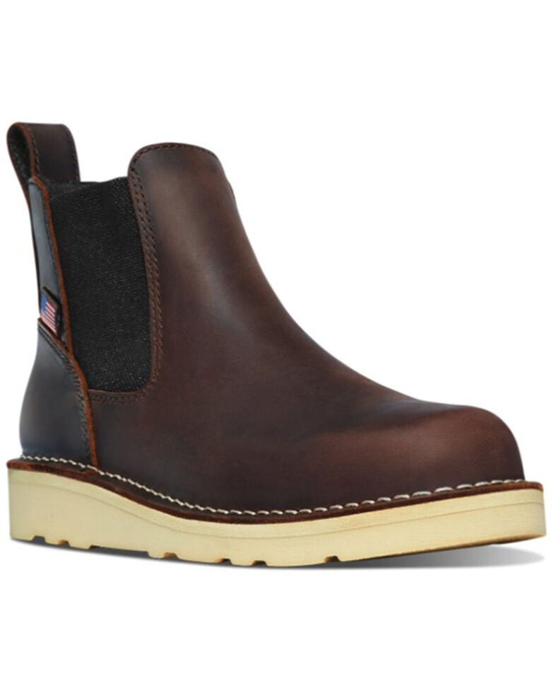 Danner Women's Bull Run Chelsea Work Boots - Soft Toe, Brown, hi-res