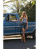Image #2 - Cleo + Wolf Women's Lace Strapless Shirt, Blue, hi-res
