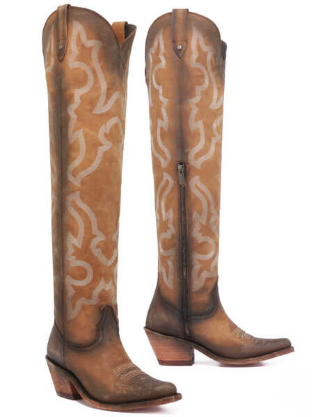 Liberty Black Women's Vegas Faggio Tall Boots - Round Toe, Tan, hi-res