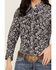 Image #3 - Cowgirl Hardware Women's Paisley Print Long Sleeve Snap Western Shirt , Black, hi-res