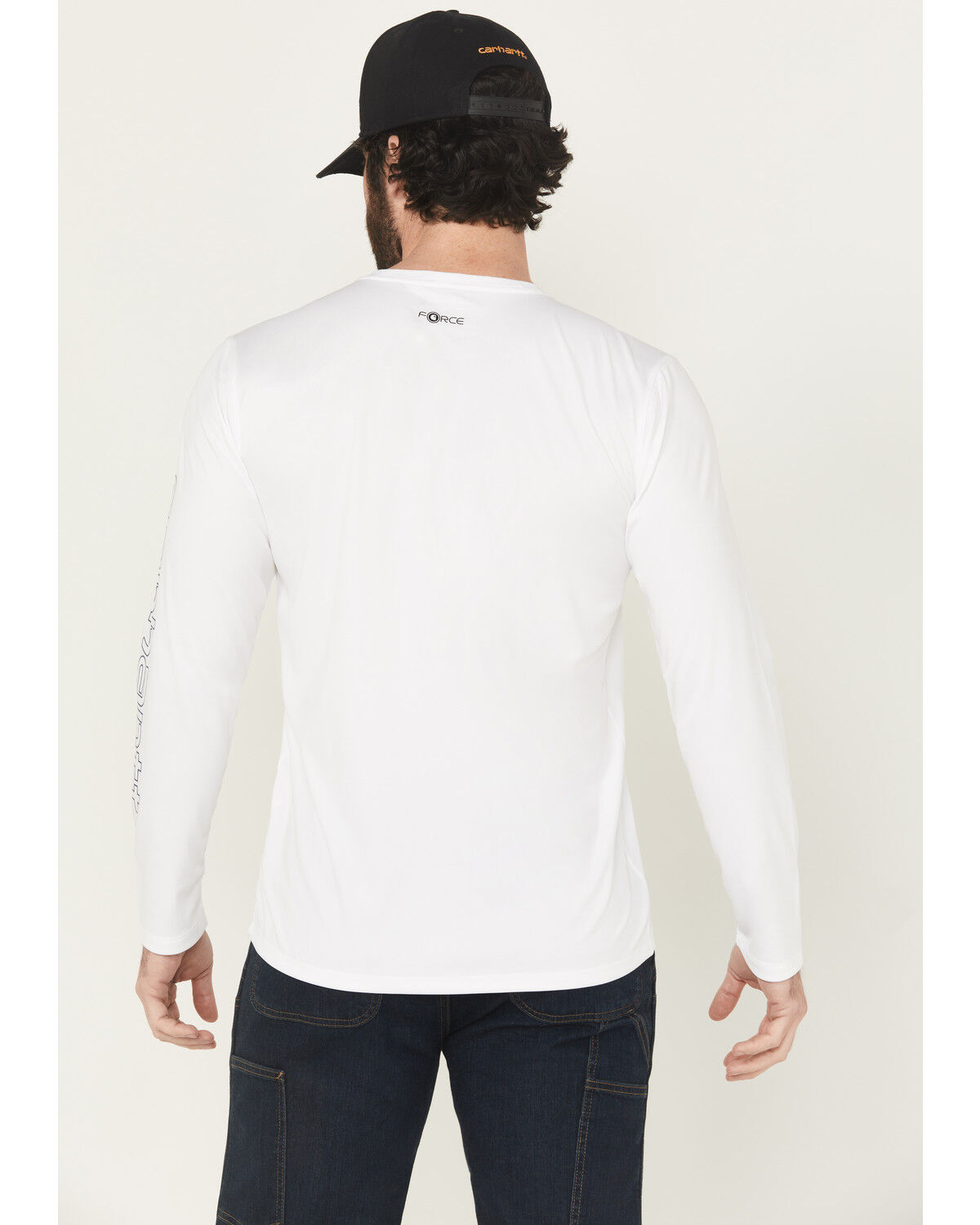 Image #4 - Carhartt Men's Force Sun Defender™ Lightweight Long Sleeve Graphic T-Shirt, Blue/white, hi-res