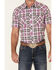 Image #3 - Wrangler Retro Men's Plaid Print Short Sleeve Snap Western Shirt , Purple, hi-res