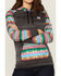 Hooey Women's Saldo Southwestern Space Dye Hoodie, Charcoal, hi-res