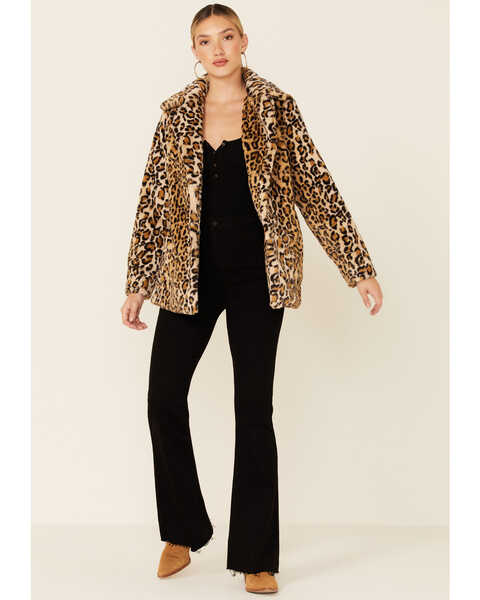 Image #2 - Shyanne Women's Cheetah Print Faux Fur Snap-Front Long Jacket , , hi-res