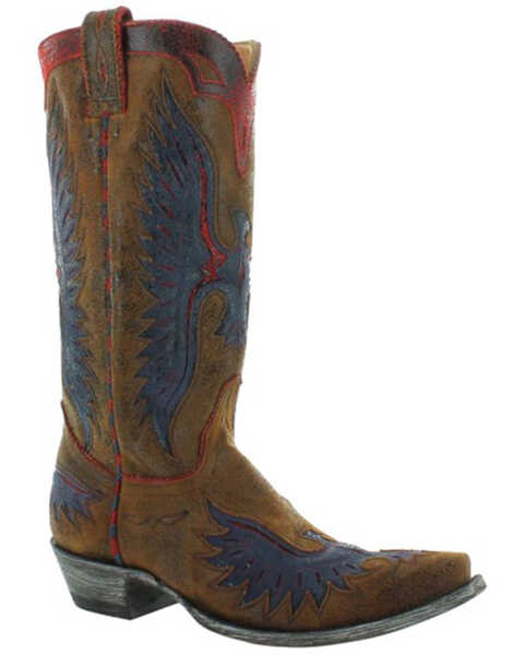 Image #1 - Old Gringo Women's Eagle Western Boots - Snip Toe, Blue/red, hi-res