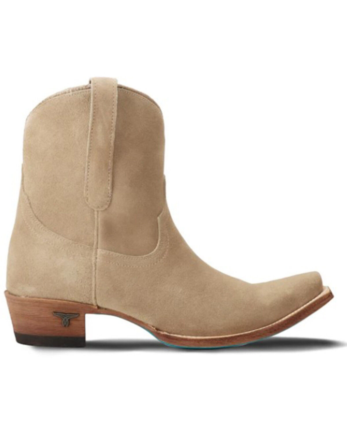 Image #2 - Lane Women's Emma Jane Suede Western Booties - Snip Toe, Brown, hi-res
