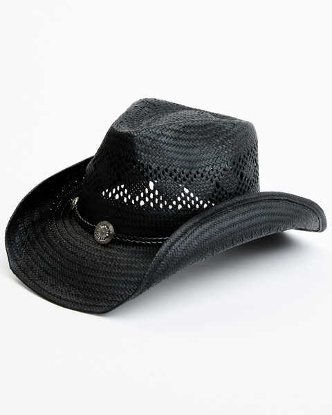 Image #1 - Cody James Rory Straw Cowboy Hat, Black, hi-res
