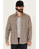 Image #1 - Brothers and Sons Men's Keystone Plaid Print Long Sleeve Button-Down Stretch Western Shirt, Natural, hi-res