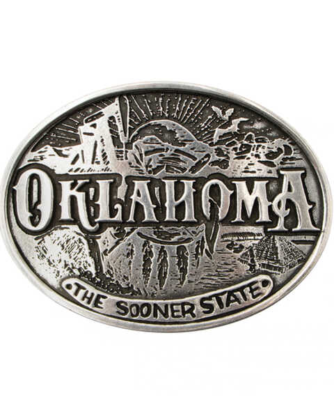 Image #1 - Cody James Men's Oklahoma Heritage Oval Buckle, No Color, hi-res