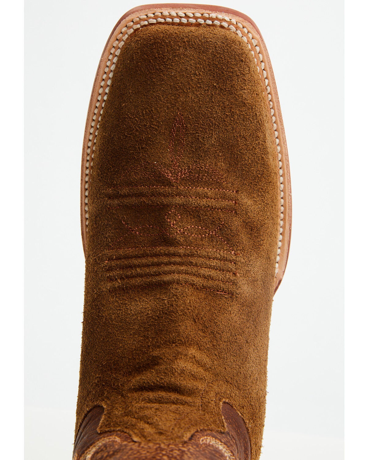 Image #6 - Tanner Mark Men's Ruff Out Suede Western Boots - Broad Square Toe, Brown, hi-res
