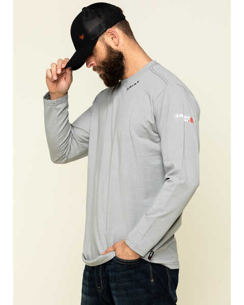Image #3 - Ariat Men's FR Base Layer Long Sleeve Work T-Shirt , Navy, hi-res
