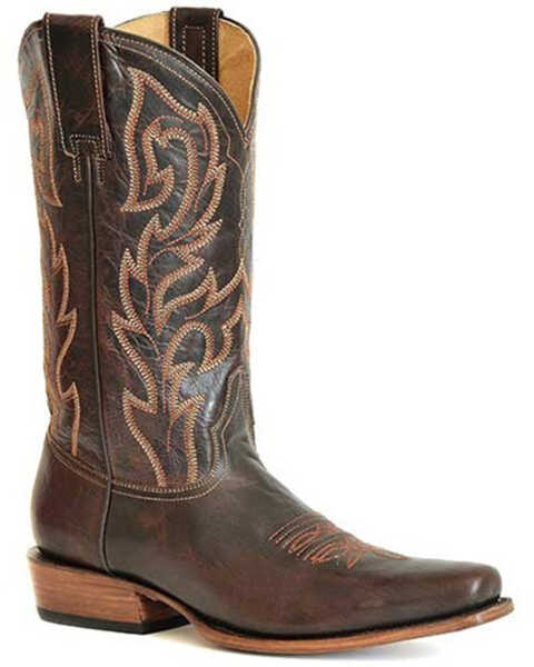 Image #1 - Stetson Men's Lawman Calf Vamp Corded Western Boots - Snip Toe , Brown, hi-res