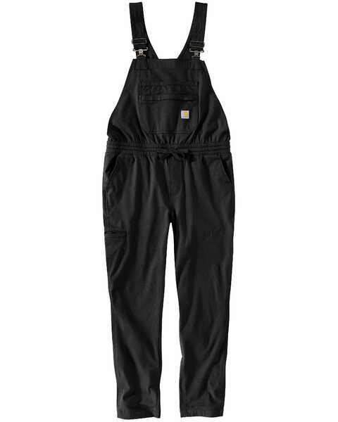 Carhartt Women's Force® Relaxed Fit Ripstop Bib Overalls , Black, hi-res