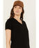 Image #2 - Carhartt Women's Relaxed Fit Lightweight Short Sleeve V Neck T-Shirt, Black, hi-res