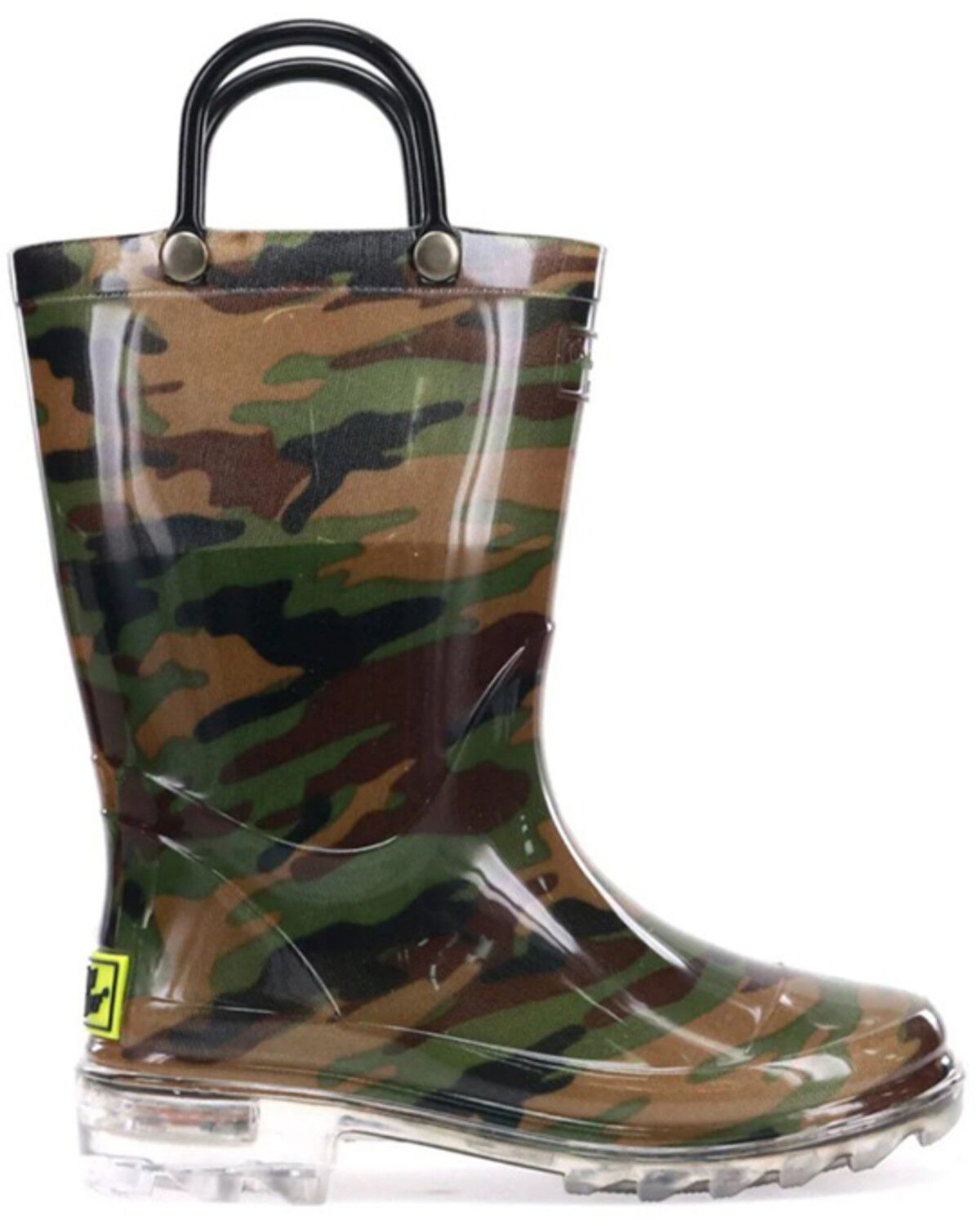 Image #2 - Western Chief Boys' Camo Lighted PVC Rain Boots, Green, hi-res