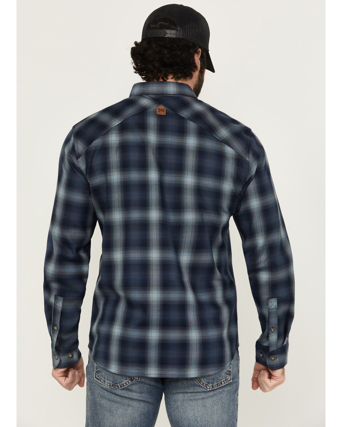 Image #4 - Dakota Grizzly Men's Landon Plaid Print Long Sleeve Button-Down Western Shirt, Blue, hi-res