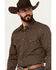 Image #2 - Cinch Men's Southwestern Geo Print Long Sleeve Snap Shirt, Dark Brown, hi-res