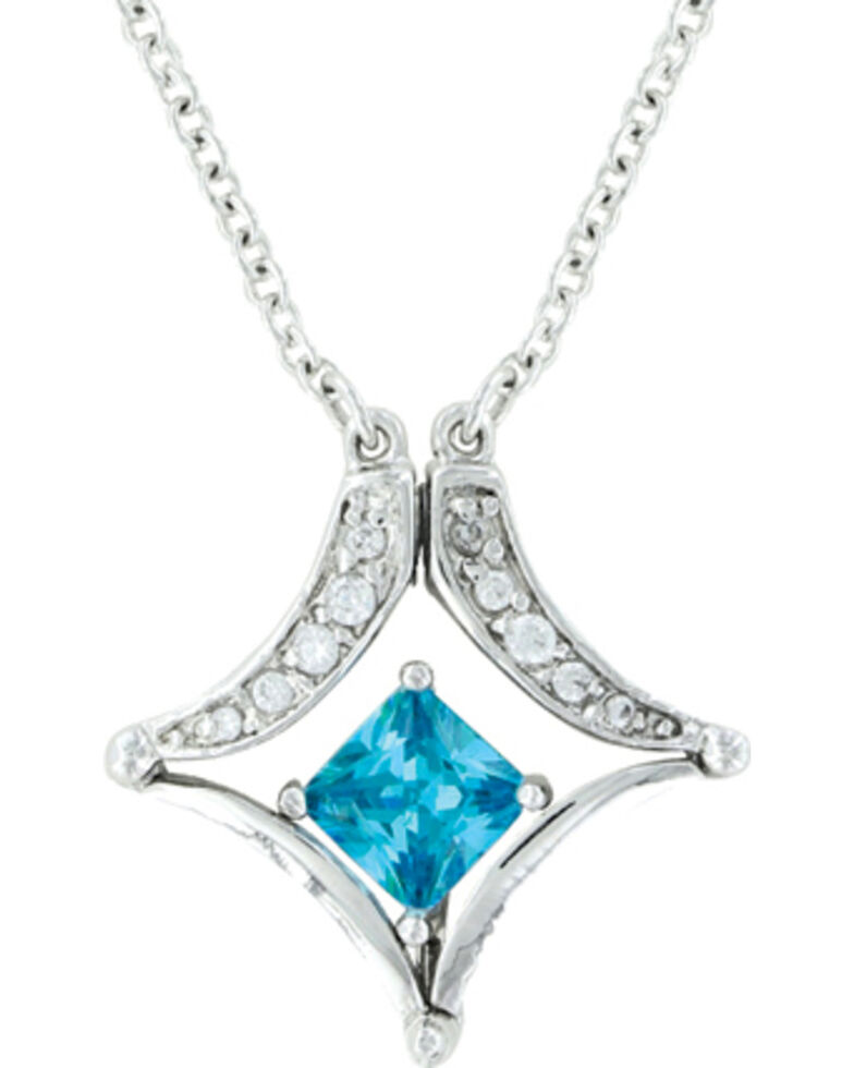 Montana Silversmiths Convertible Blue Diamond River Lights Necklace, Silver, hi-res
