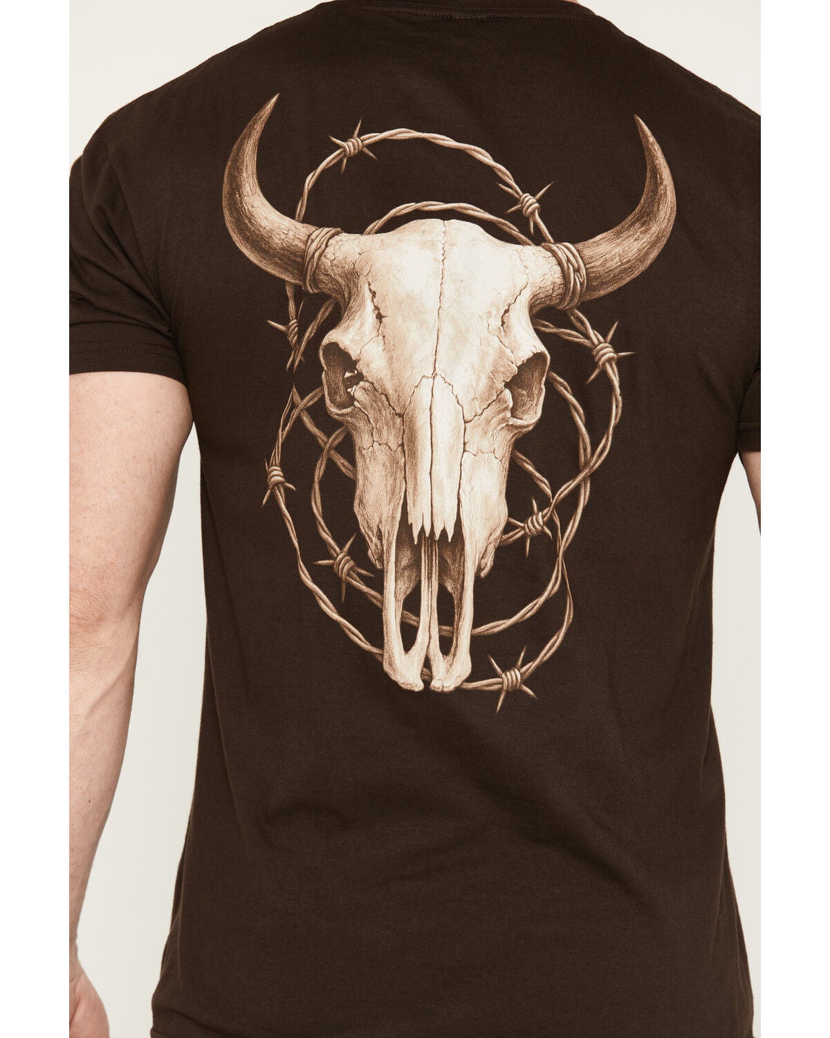 Image #4 - RANK 45&reg; Men's Barbed Wire Steer Head Short Sleeve Graphic T-Shirt, Dark Brown, hi-res