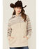 Image #1 - Hooey Women's Striped Trim Hooded Pullover, Cream, hi-res