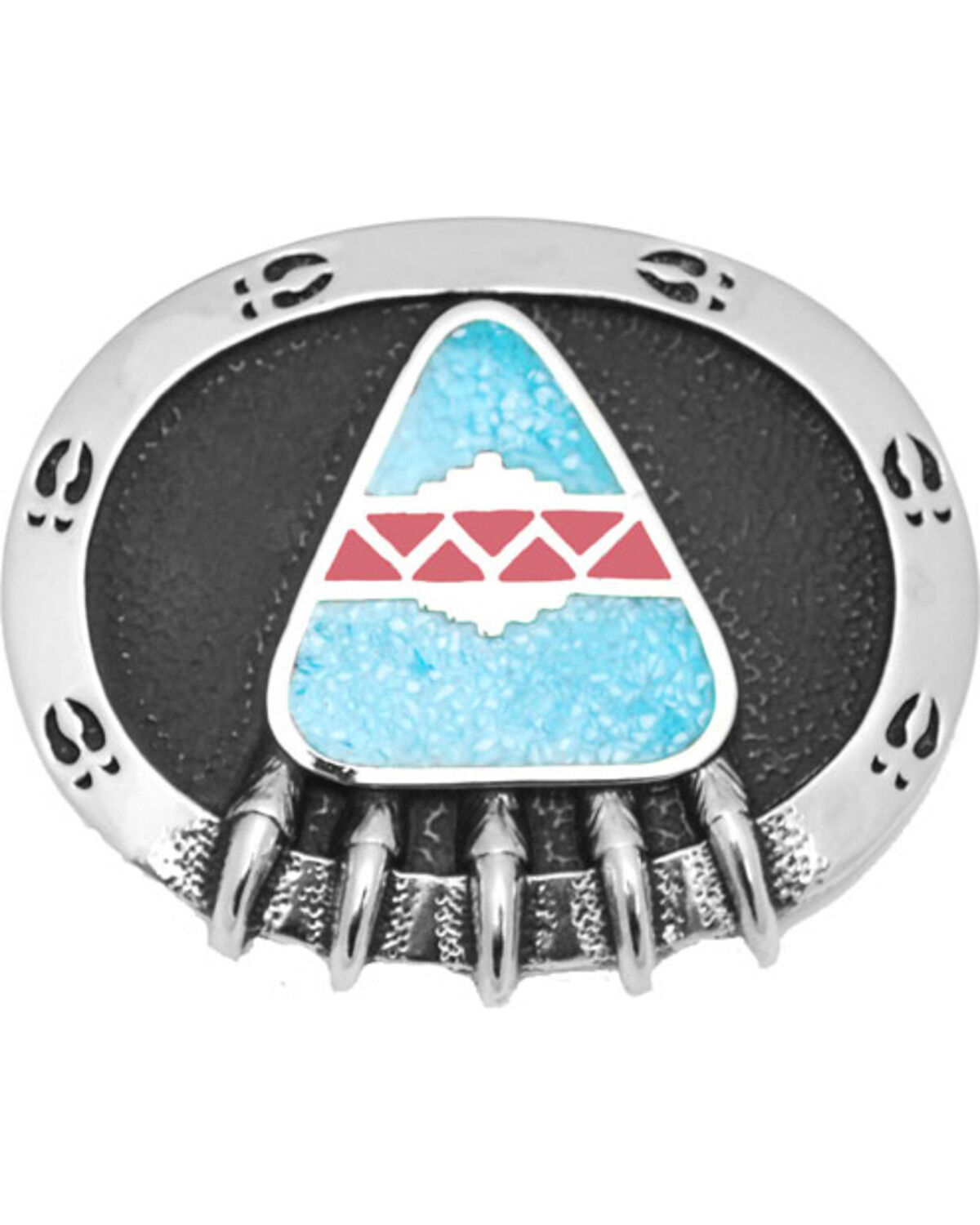 Image #1 - Western Express Women's Turquoise Bear Claw Belt Buckle, Turquoise, hi-res