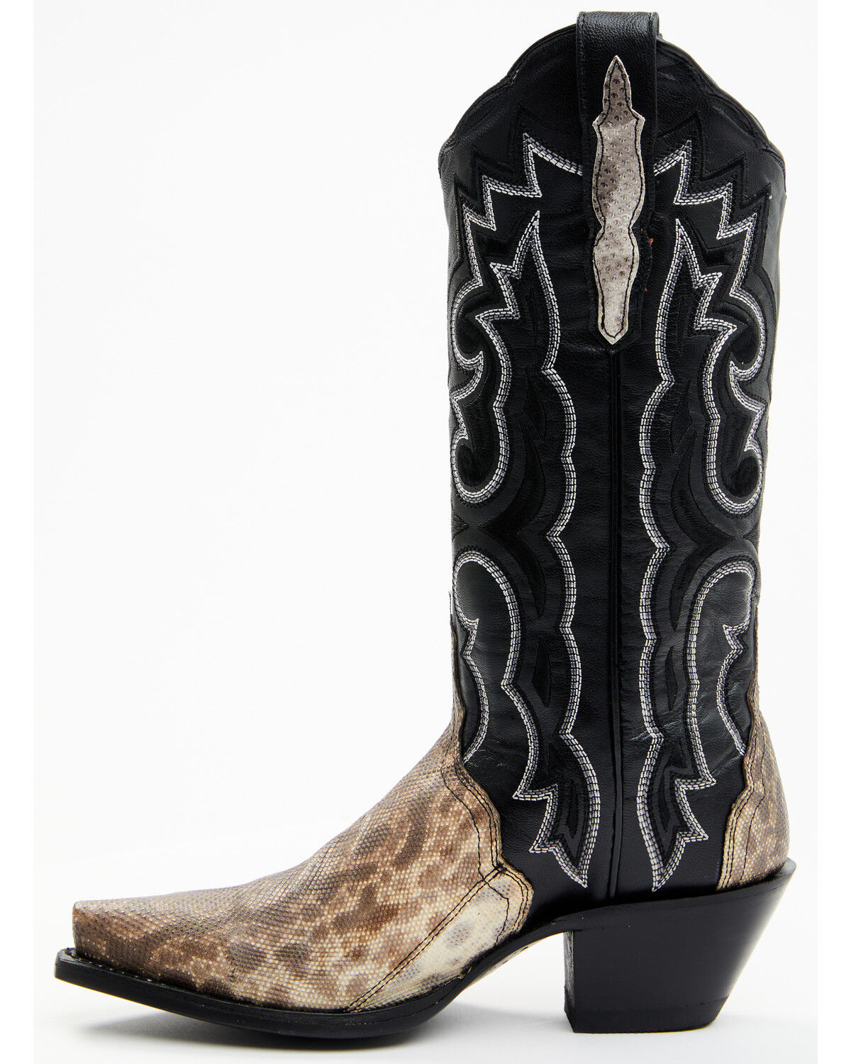 Image #3 - Dan Post Women's Karung Snake Exotic Western Boots - Snip Toe, Black, hi-res