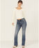 Image #1 - Shyanne Women's Celeste Medium Wash High Rise Bootcut Stretch Denim Jeans, Medium Wash, hi-res