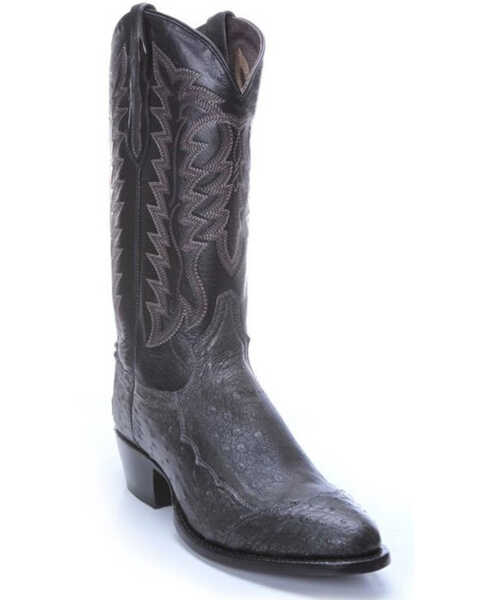 Image #1 - Tony Lama Men's Nicolas Smooth Ostrich Western Boots - Medium Toe , Black, hi-res