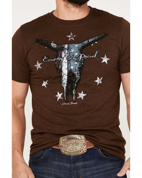 Image #3 - Cody James Men's Country and Proud Short Sleeve Graphic T-Shirt, Coffee, hi-res