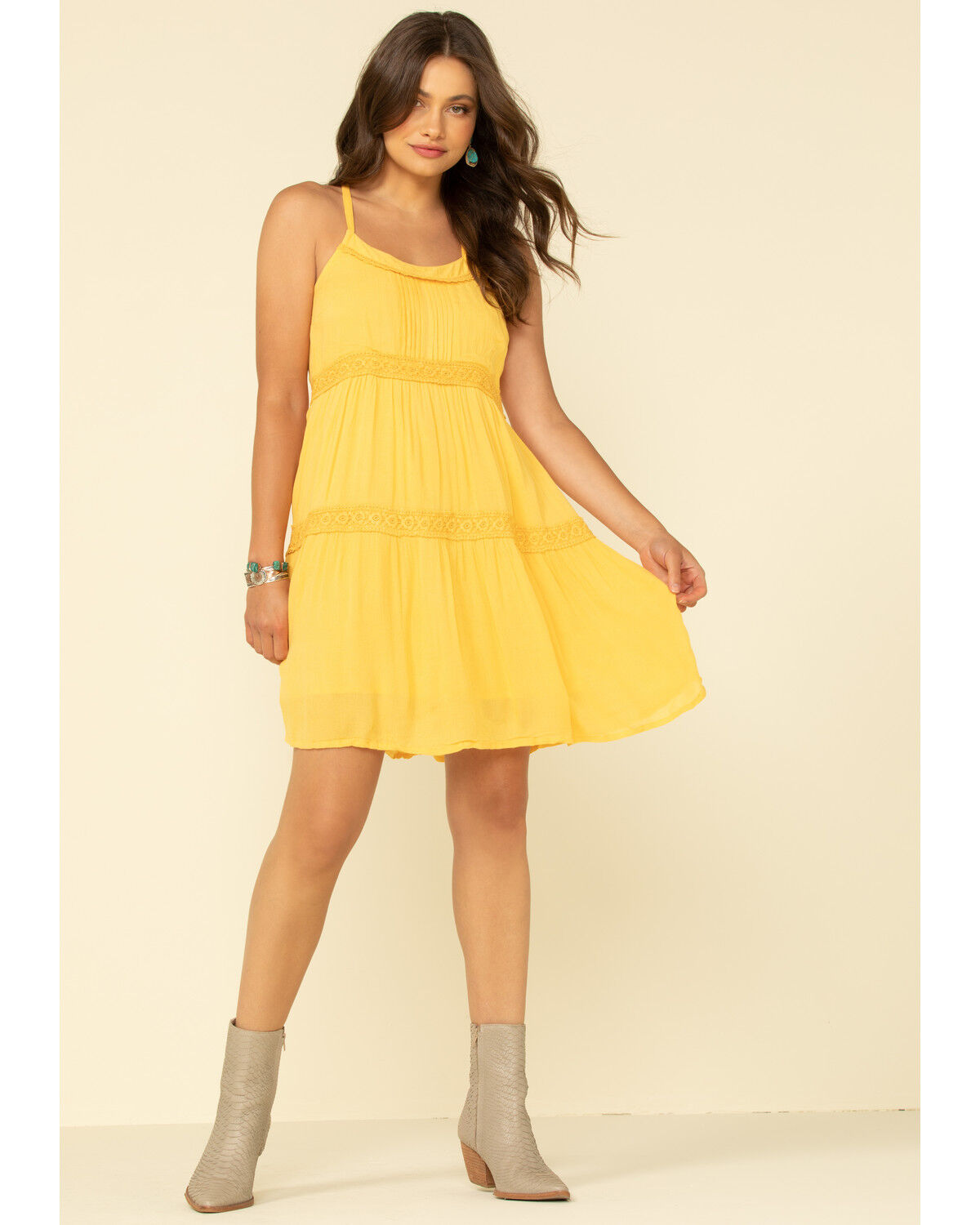 yellow crochet dress