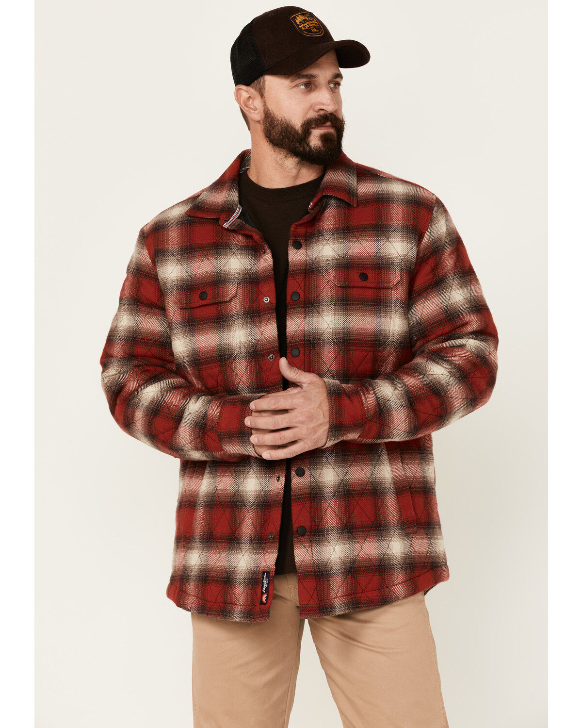 Image #1 - Flag & Anthem Men's Morrison Plaid Quilted Button Down Western Shirt Jacket , , hi-res
