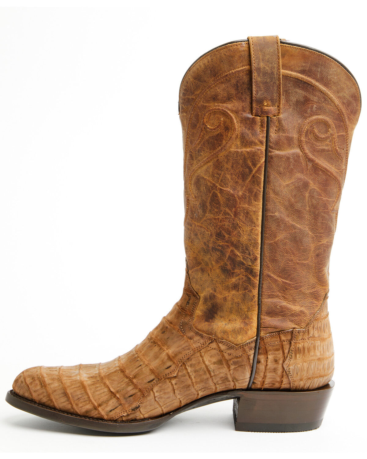 Image #3 - Dan Post Men's Exotic Caiman Makara Tall Western Boots - Round Toe, Brown, hi-res