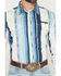Image #3 - Wrangler Men's Logo Striped Long Sleeve Snap Western Shirt, Blue, hi-res