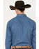 George Strait by Wrangler Men's Floral Print Long Sleeve Snap Western Shirt, Dark Blue, hi-res