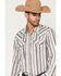 Image #2 - Cody James Men's Saddle Ridge Striped Print Long Sleeve Snap Western Shirt, Grey, hi-res