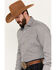 Image #2 - Stetson Men's Diamond Geo Print Long Sleeve Western Pearl Snap Shirt, Grey, hi-res