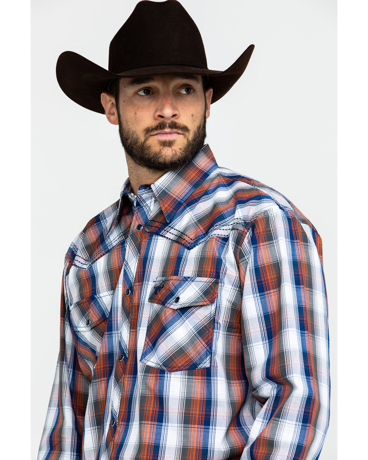 Image #3 - Cowboy Hardware Men's Multi Large Plaid Long Sleeve Western Shirt, , hi-res