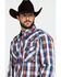 Image #3 - Cowboy Hardware Men's Multi Large Plaid Long Sleeve Western Shirt , Orange, hi-res