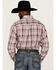 Image #4 - Cinch Men's Stretch Red & White Plaid Long Sleeve Button Down Western Shirt , White, hi-res
