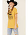 Image #1 - Ali Dee Women's Whoa There Cowboy Graphic Tee , Dark Yellow, hi-res