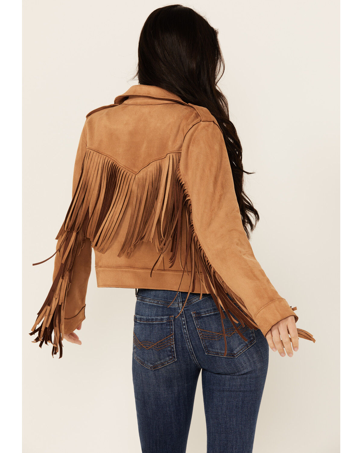 Image #4 - Idyllwind Women's Boxcroft Fringe Moto Jacket, Tan, hi-res