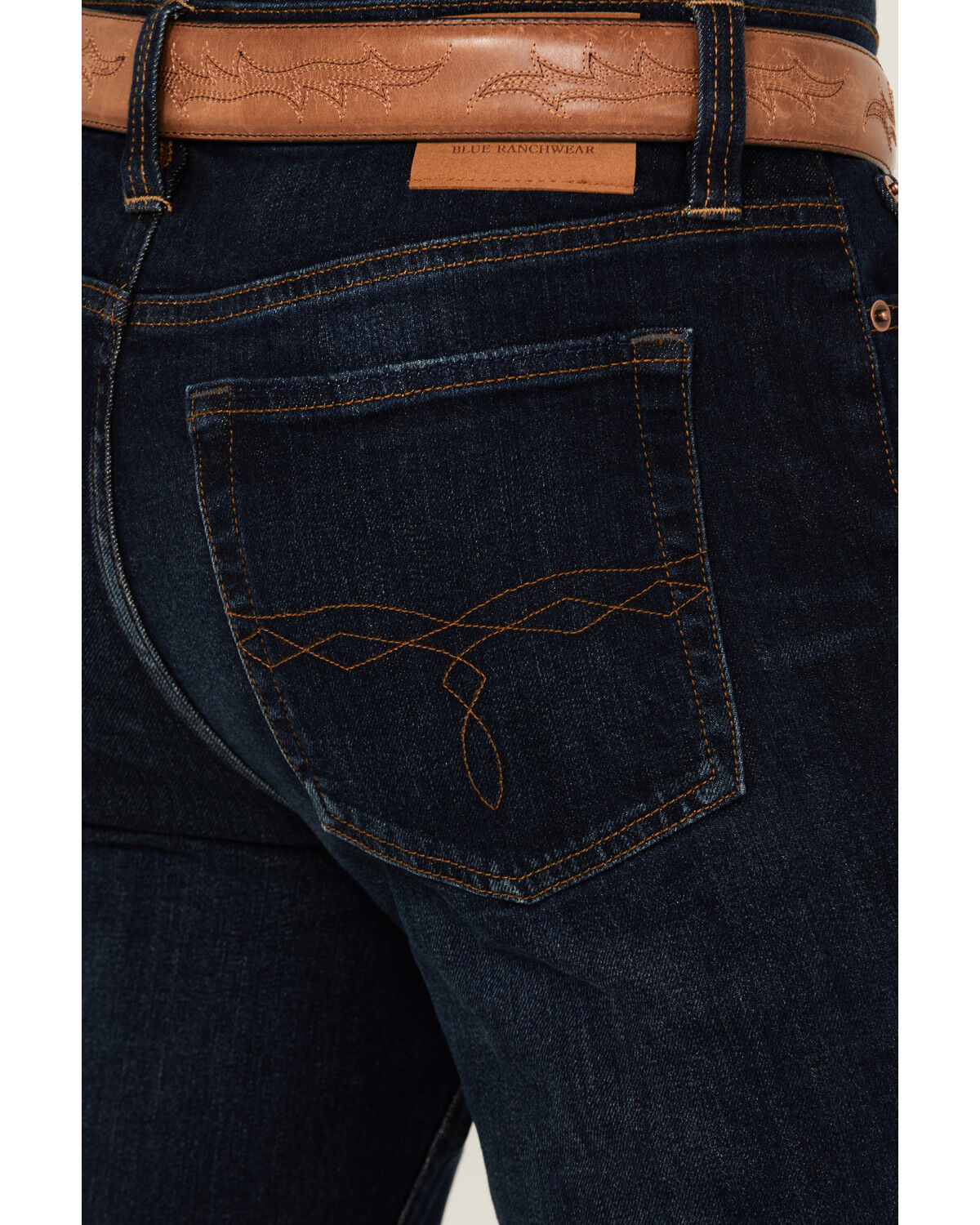 Image #4 - Blue Ranchwear Men's Carbon Dark Wash Slim Bootcut Stretch Denim Jeans, Dark Wash, hi-res
